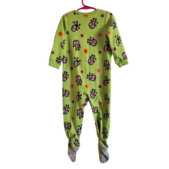 Toddler Size 3T Girls Monkey Pajamas, Footed Pjs, Jumping Beans - Picture 7 of 10
